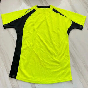 Lanzera Jersey Youth Kids Size Medium (10-12) Neon Yellow Mesh Short Sleeve